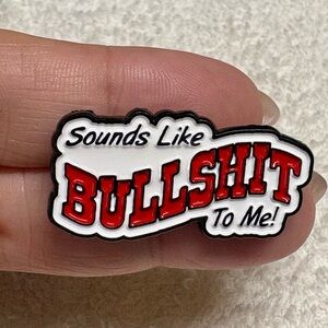 Red and White Enamel Pin